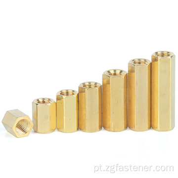 Brass Long Coupling Round Hexagon Nuts